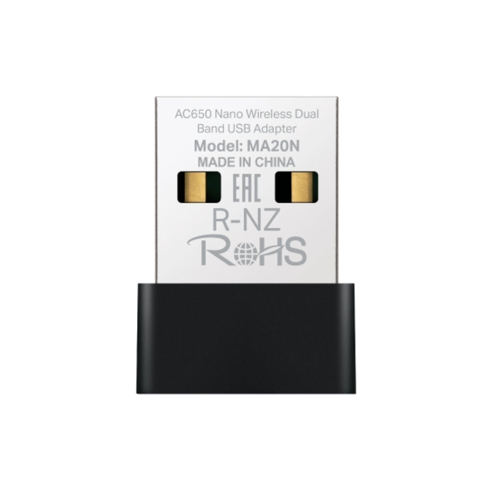 Adaptador Mercusys MA20N, USB Wi-Fi Dual Band AC650 Nano