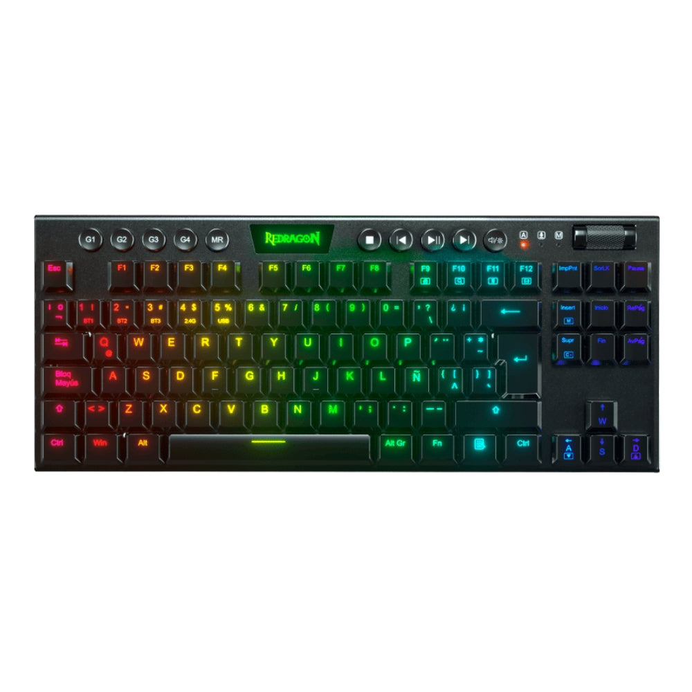 Teclado Gamer Mecanico Redragon Horus TKL Inalambrico Bajo Perfil Switch Red - Negro