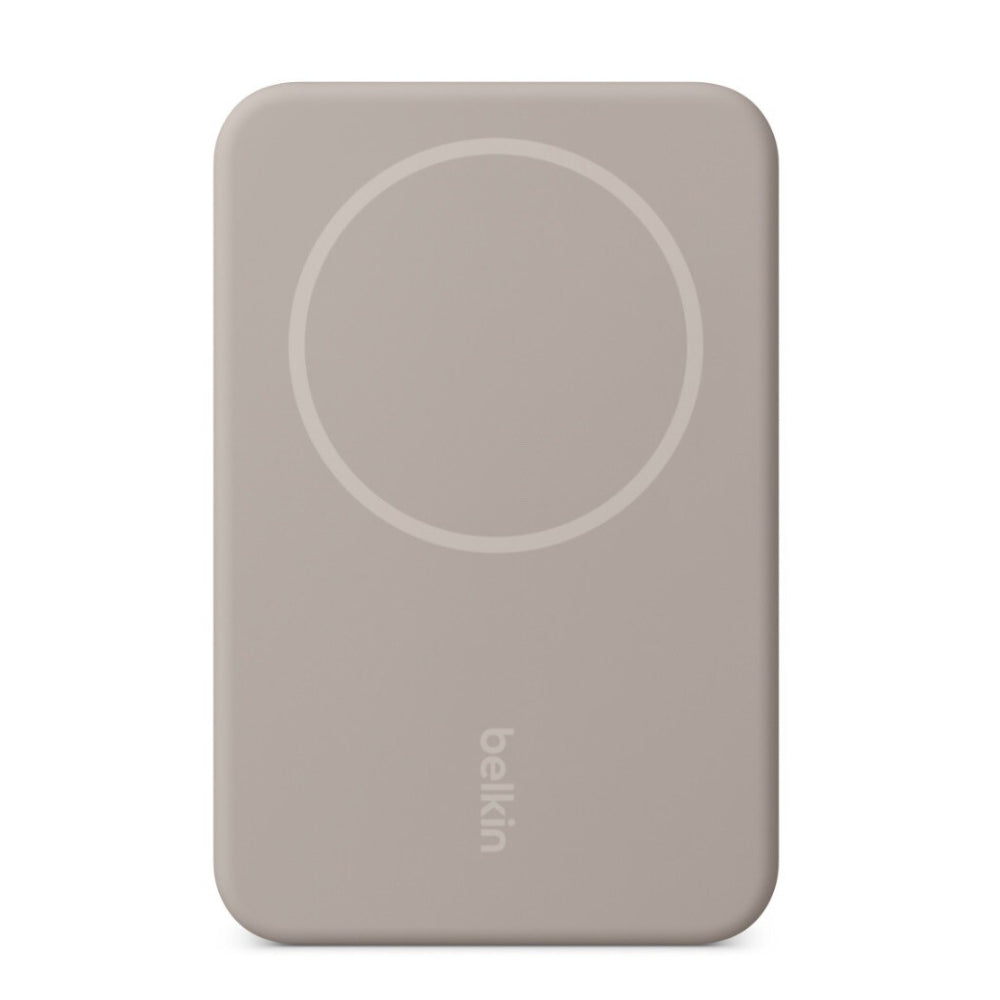 Batería Portátil Power Bank Belkin BoostCharge Pro 5000mAh MagSafe Qi2 Carga Rápida 15W y Stand - Beige