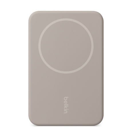 Batería Portátil Power Bank Belkin BoostCharge Pro 5000mAh MagSafe Qi2 Carga Rápida 15W y Stand - Beige