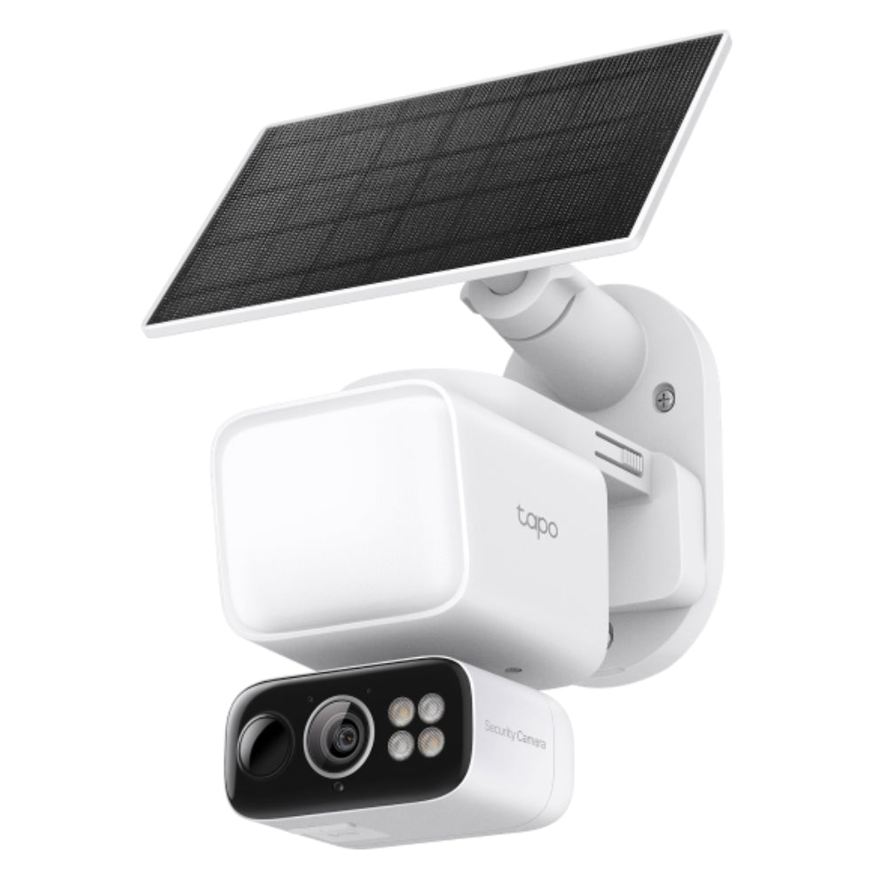 Cámara de Seguridad Wi-Fi Panel Solar TP-Link Tapo C615F KIT 2K Seguimiento IA 360 Foco 800 Lúmenes IP65