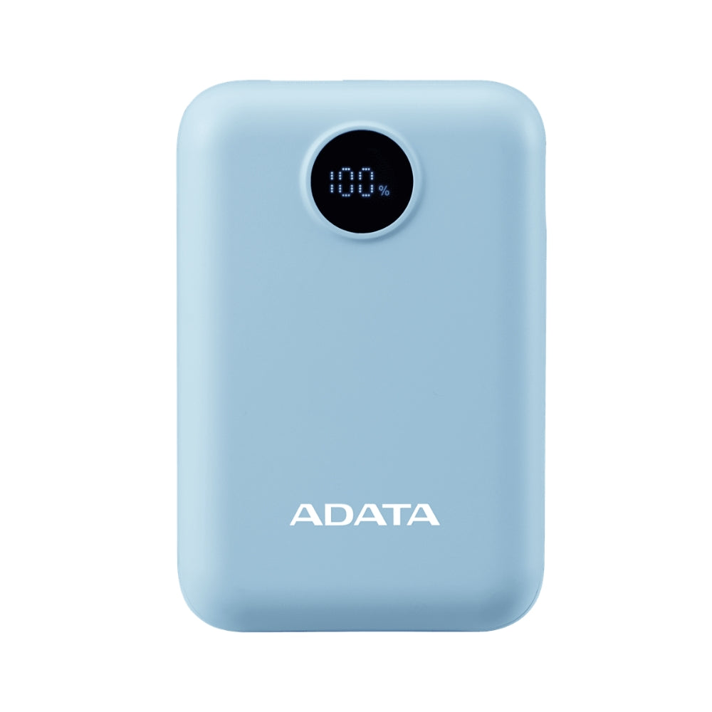 Power Bank Adata C100 Patalla Digital 10000mah 20W USB-C/USB-A y Carga Rápida QC/PD - Azul