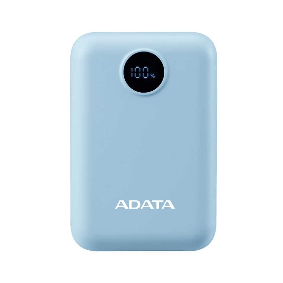 Power Bank Adata C100 Patalla Digital 10000mah 20W USB-C/USB-A y Carga Rápida QC/PD - Azul