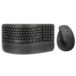 Combo Ergonómico Logitech Teclado Wave Keys + Mouse Ergonómico Vertical Logitech Lift - Grafito
