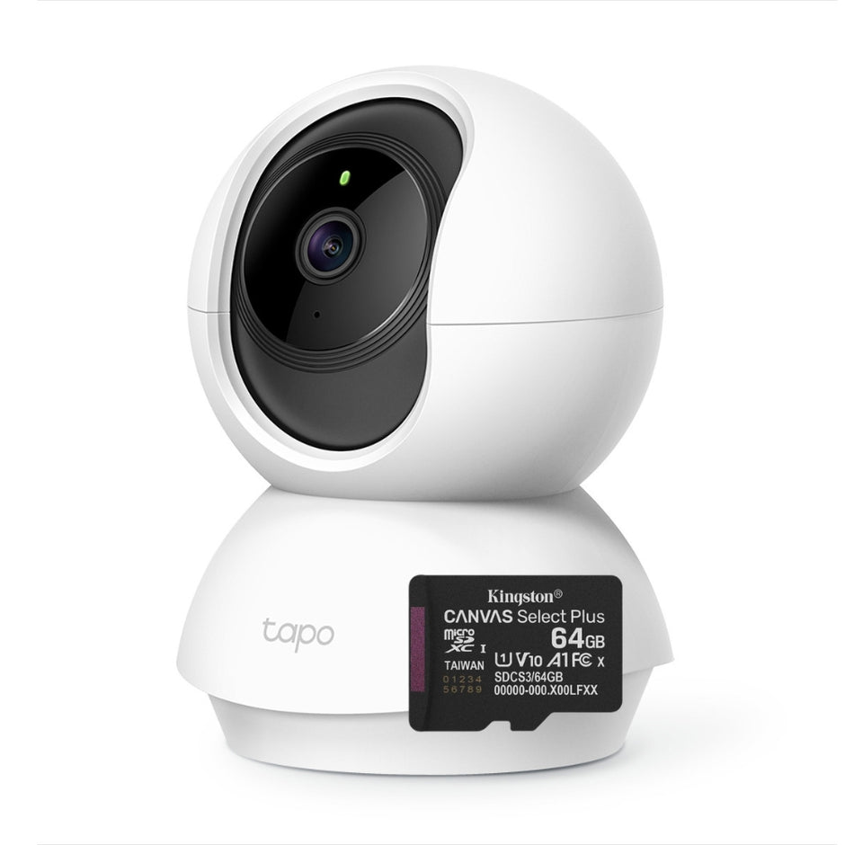 Cámara WiFi TP-Link Tapo C200 360° Full HD 1080p Visión Nocturna Audio Bidireccional Monitor Bebé Alexa + Micro SD 64GB