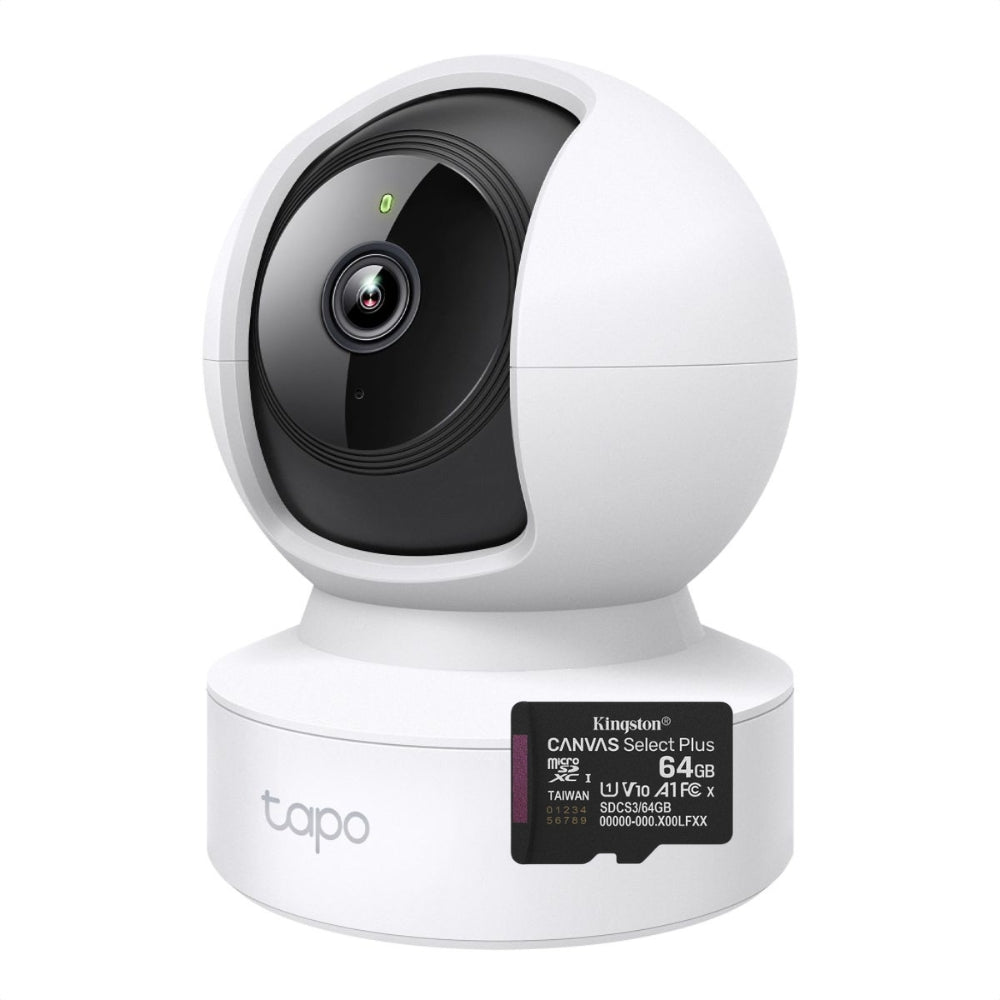Cámara WiFi TP-Link Tapo C212 360° 2K 3MP Visión Nocturna Seguimiento IA y Detección de Personas + Micro SD 64GB