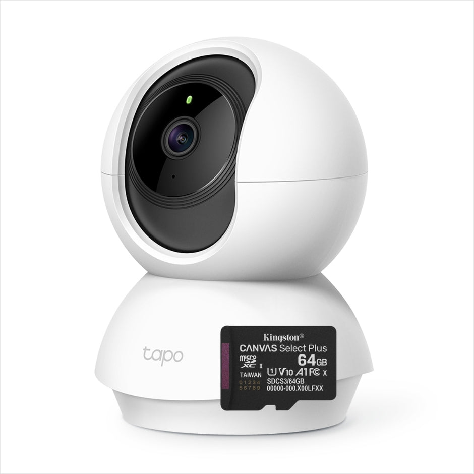 Cámara WiFi TP-Link Tapo C210 360° 2K 3MP Visión Nocturna Seguimiento Automático y Compatible con Alexa + Micro SD 64GB