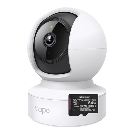 Cámara WiFi TP-Link Tapo C202 360º Full Hd 1080p Visión Nocturna Detección IA y Puerto Ethernet + Micro SD 64GB