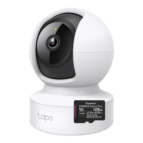 Cámara WiFi TP-Link Tapo C202 360º Full Hd 1080p Visión Nocturna Detección IA y Puerto Ethernet + Micro SD 128GB