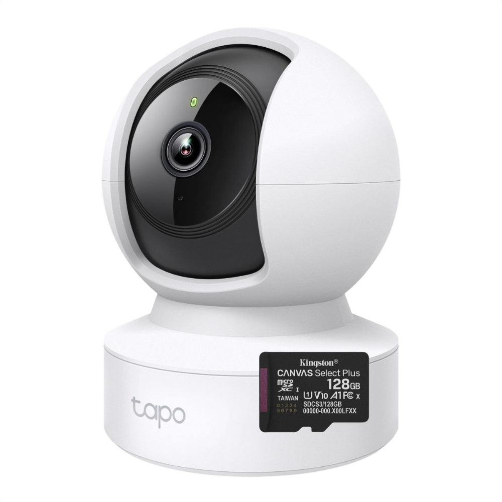 Cámara WiFi TP-Link Tapo C212 360° 2K 3MP Visión Nocturna Seguimiento IA y Detección de Personas + Micro SD 128GB