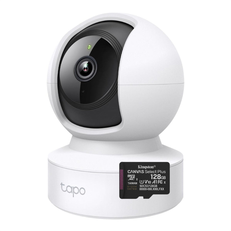 Cámara WiFi TP-Link Tapo C212 360° 2K 3MP Visión Nocturna Seguimiento IA y Detección de Personas + Micro SD 128GB
