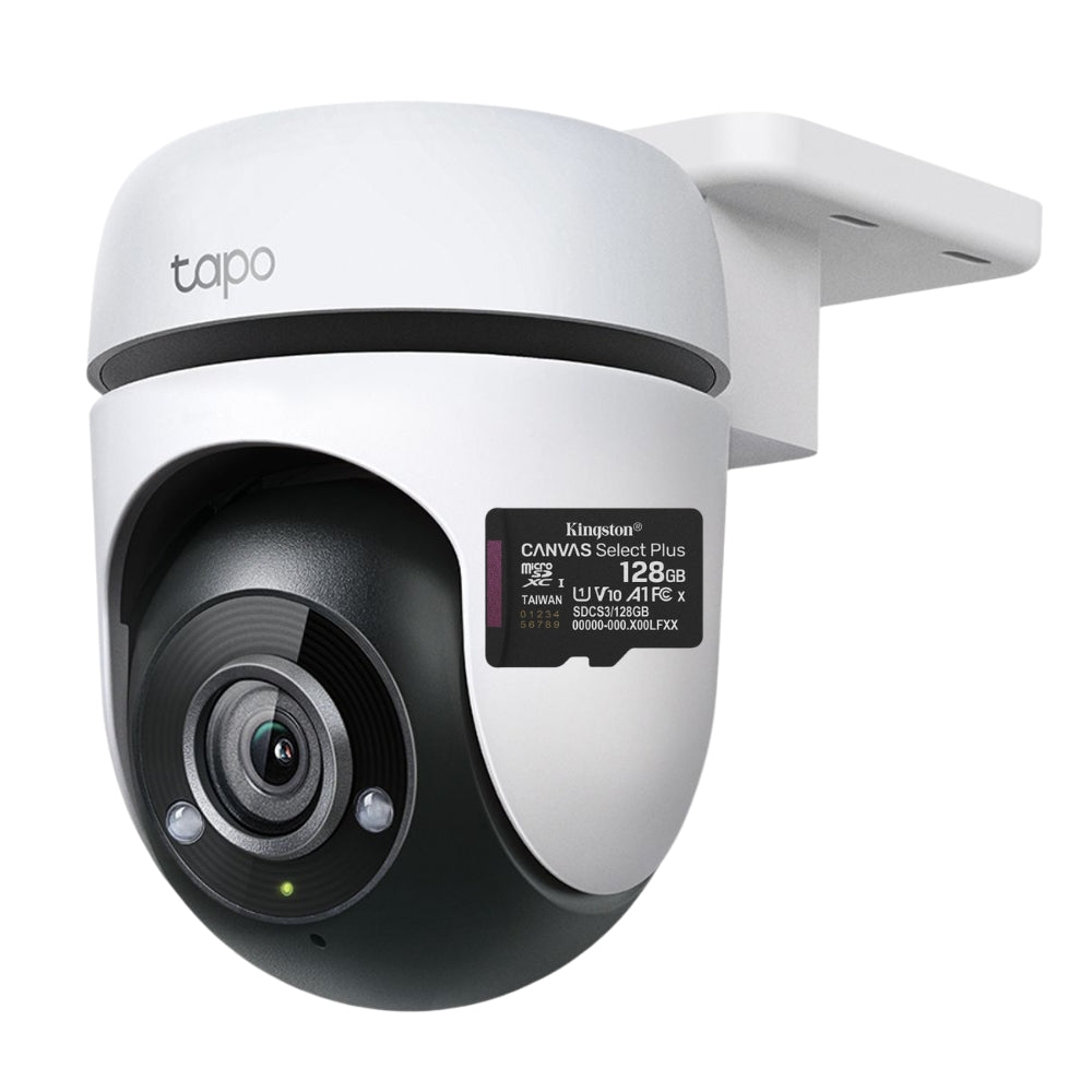 Cámara Seguridad Exterior TP-Link Tapo C500 Wi-Fi 1080p Rotación 360° IP65 Rastreo Inteligente Alarma + Micro SD 128GB
