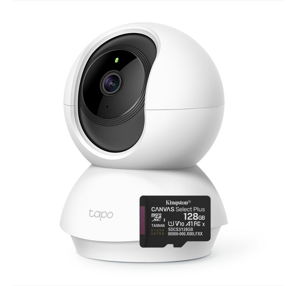 Cámara WiFi TP-Link Tapo C200c 360° Full HD 1080p Visión Nocturna Giro e Inclinación y Compatible con Alexa + Micro SD 128GB