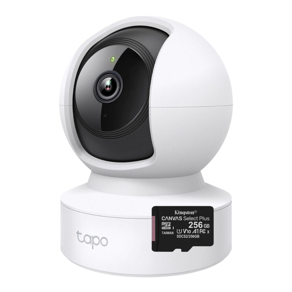 Cámara WiFi TP-Link Tapo C212 360° 2K 3MP Visión Nocturna Seguimiento IA y Detección de Personas + Micro SD 256GB