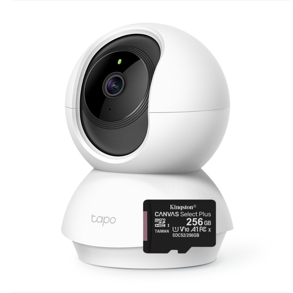 Cámara WiFi TP-Link Tapo C200c 360° Full HD 1080p Visión Nocturna Giro e Inclinación y Compatible con Alexa + Micro SD 256GB