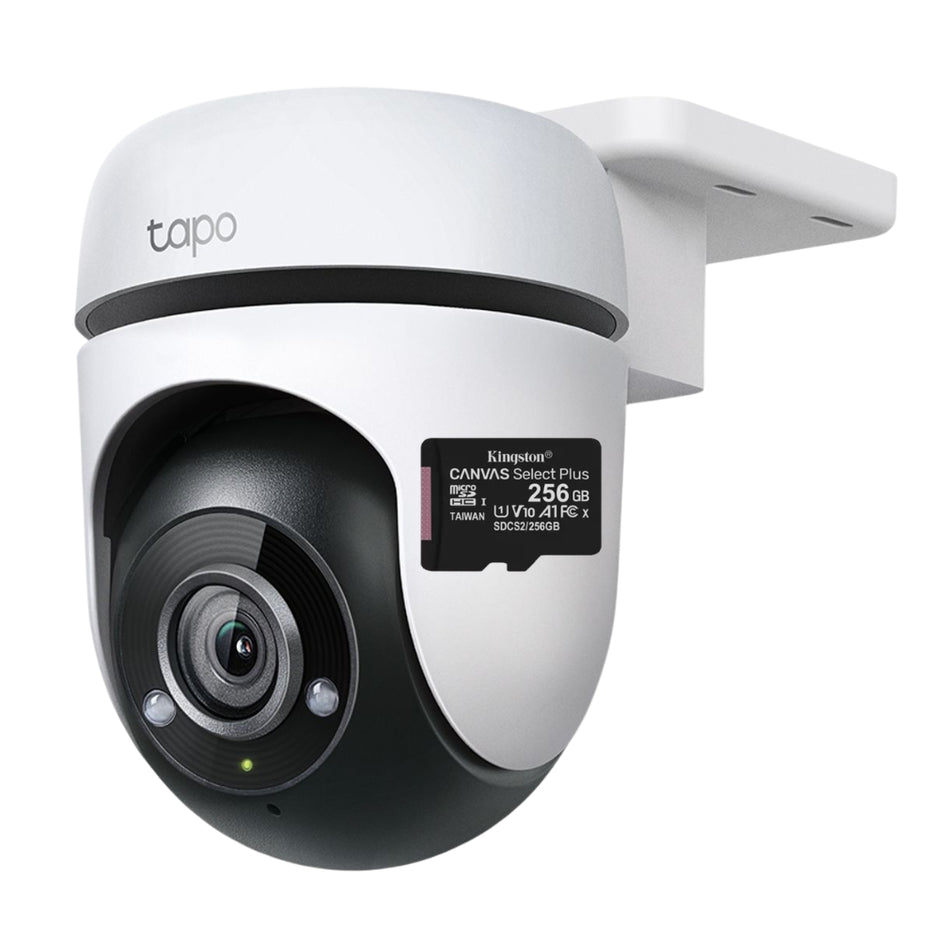Cámara Seguridad Exterior TP-Link Tapo C500 Wi-Fi 1080p Rotación 360° IP65 Rastreo Inteligente Alarma + Micro SD 256GB
