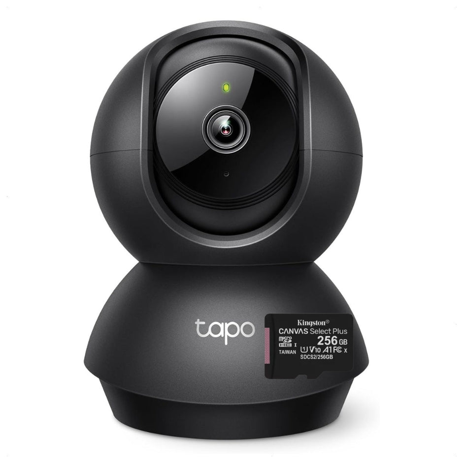Cámara IP WiFi TP-Link Tapo C201 Robótica 360° Full HD 1080p Audio Bidireccional Visión Nocturna + Micro SD 256GB