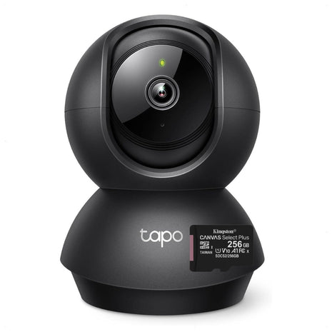 Cámara IP WiFi TP-Link Tapo C201 Robótica 360° Full HD 1080p Audio Bidireccional Visión Nocturna + Micro SD 256GB