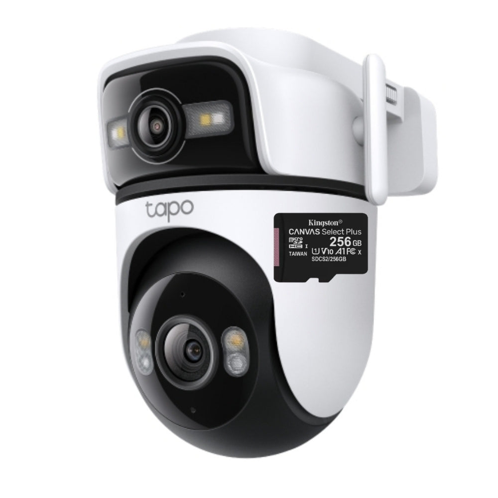 Cámara de Vigilancia Tp-Link Tapo C545D, Wi-Fi para Exterior con Doble Lente y Visión Nocturna a Color + Micro SD 256GB