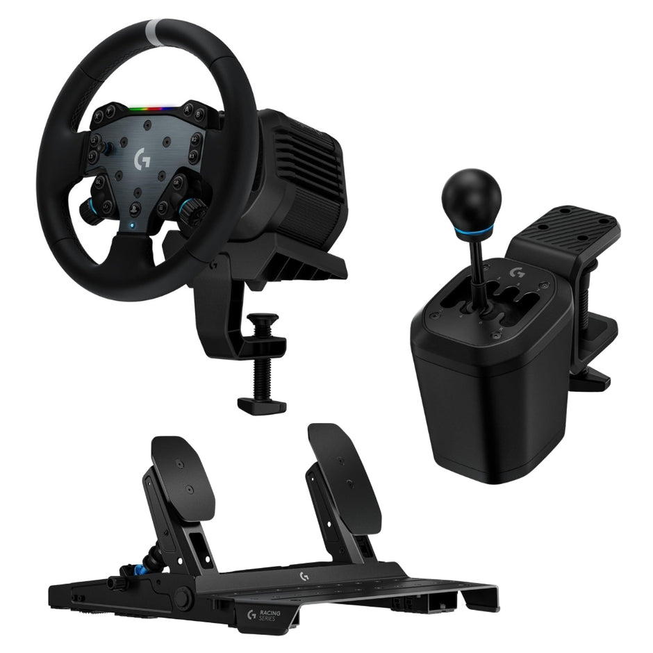 Volante de Carreras Logitech G RS50 System Sim Racing con TRUEFORCE + Palanca de Cambios Logitech G RS H-Shifter + Pedales Simulador de Carreras Logitech G RS Pedals