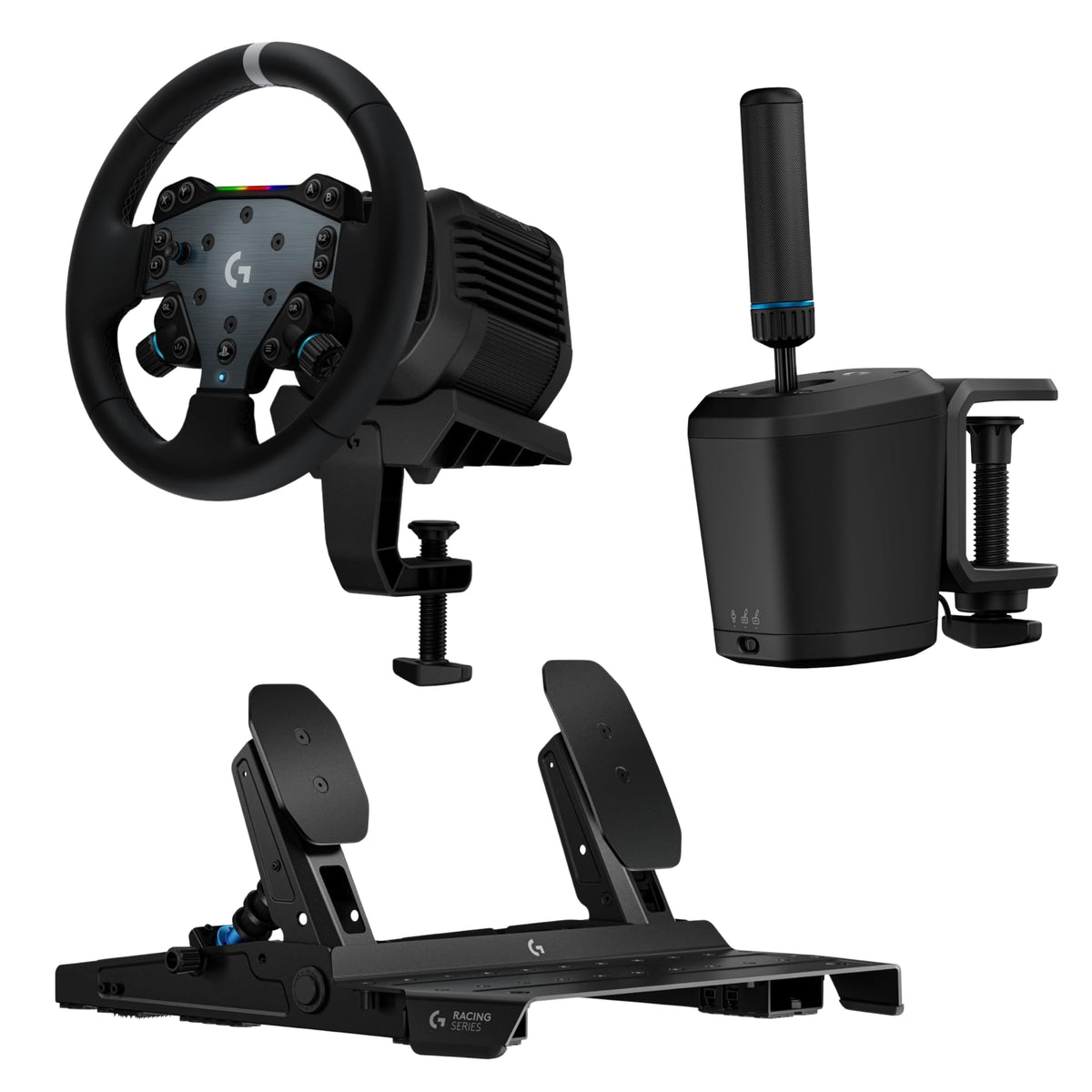 Volante De Carreras Logitech G RS50 TrueForce + Palanca De Cambios & Freno De Mano Logitech G Rs Shifter + Pedales Logitech G Rs Pedals