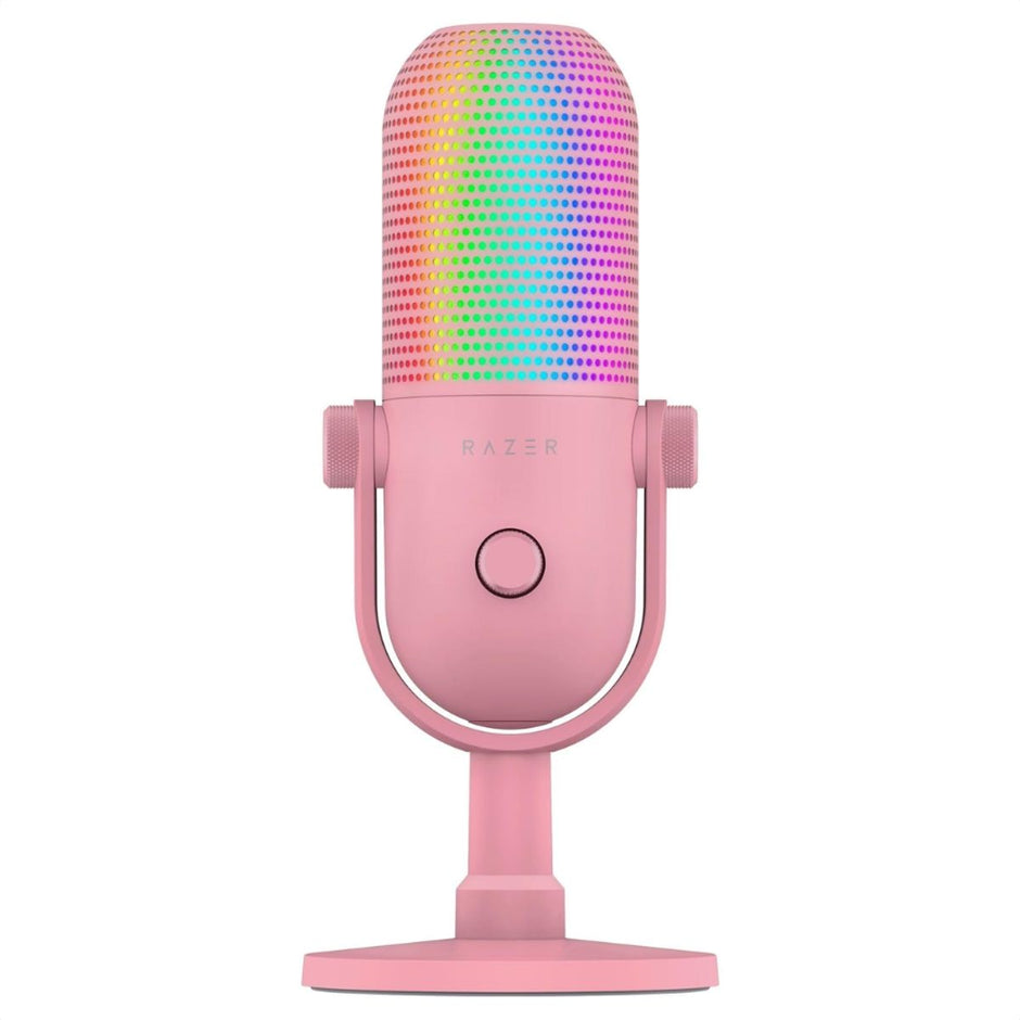 Micrófono Razer Seiren V3 Chroma USB RGB 96kHz 24bit Supercardioide para Streaming Profesional Rosado