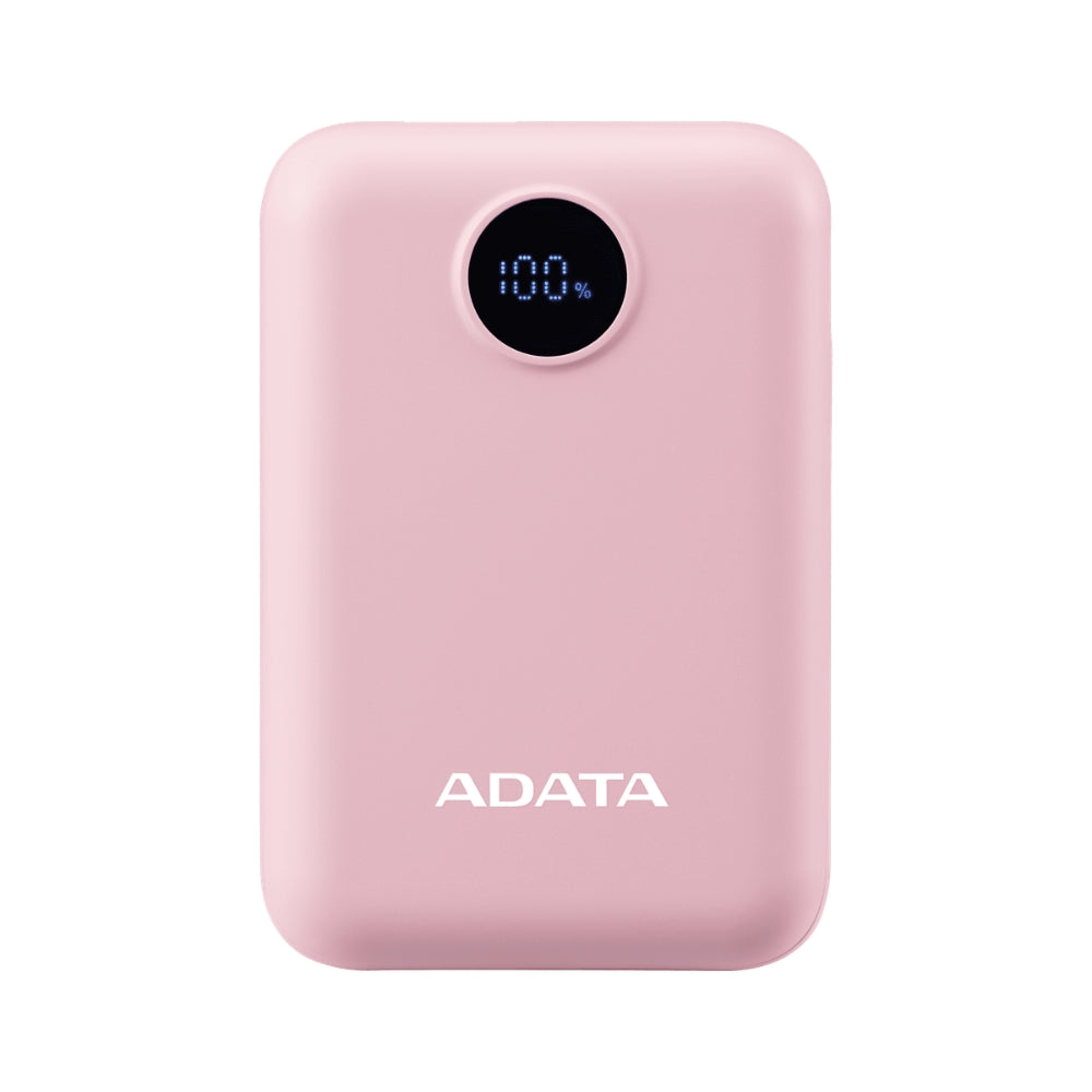 Power Bank Adata C100 Patalla Digital 10000mah 20W USB-C/USB-A y Carga Rápida QC/PD - Rosa