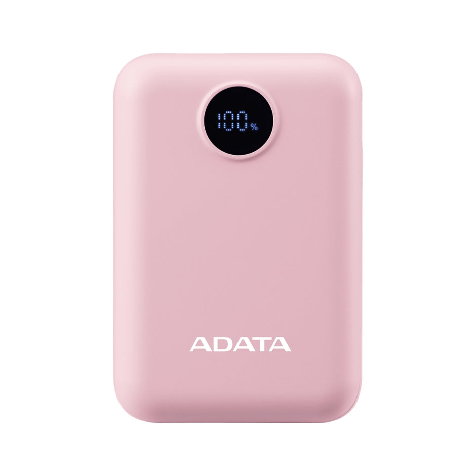 Power Bank Adata C100 Patalla Digital 10000mah 20W USB-C/USB-A y Carga Rápida QC/PD - Rosa