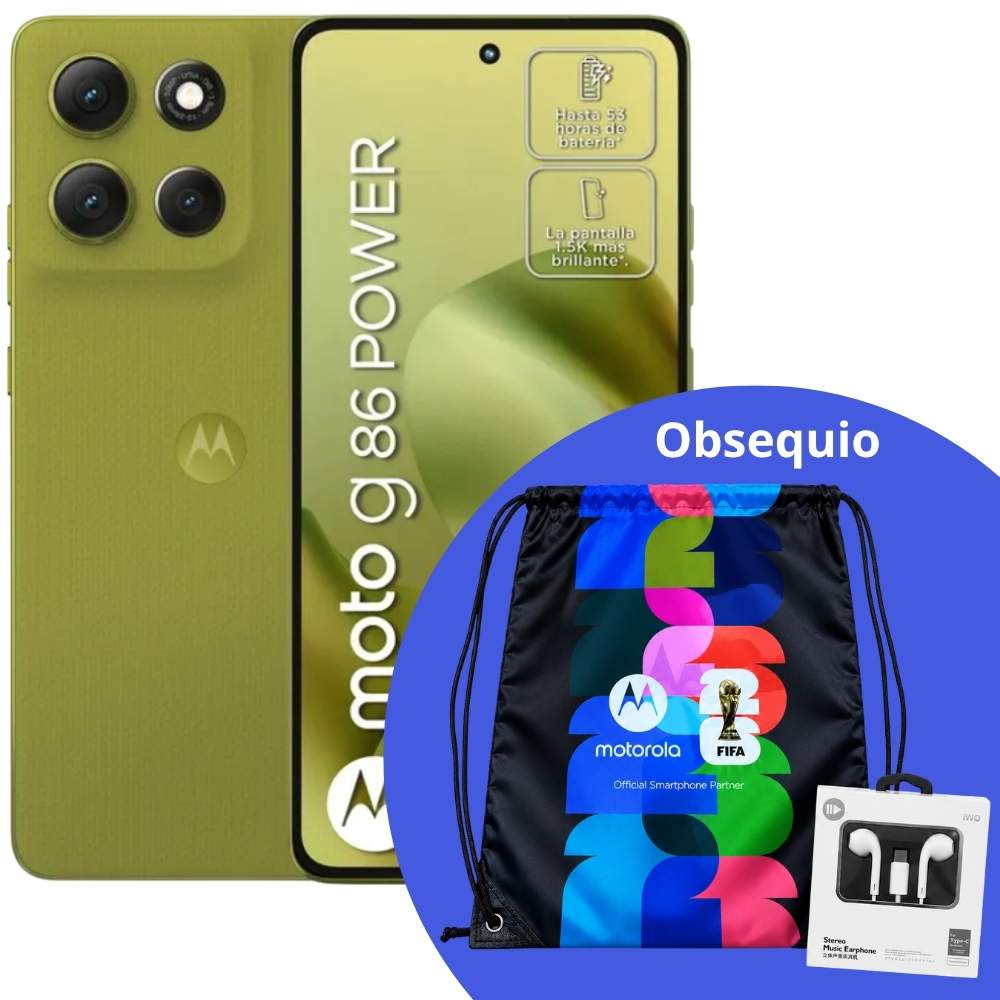 Celular Motorola G86 Power 5G SIM+eSIM pOLED 6.7” 256GB/24GB(8+16) 50MP Sony IP68/IP69 6720mAh/30W - Verde