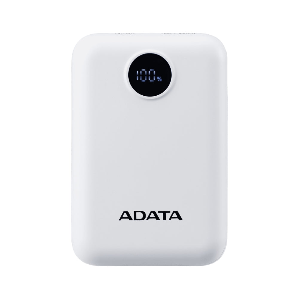 Power Bank Adata C100 Patalla Digital 10000mah 20W USB-C/USB-A y Carga Rápida QC/PD - Blanco