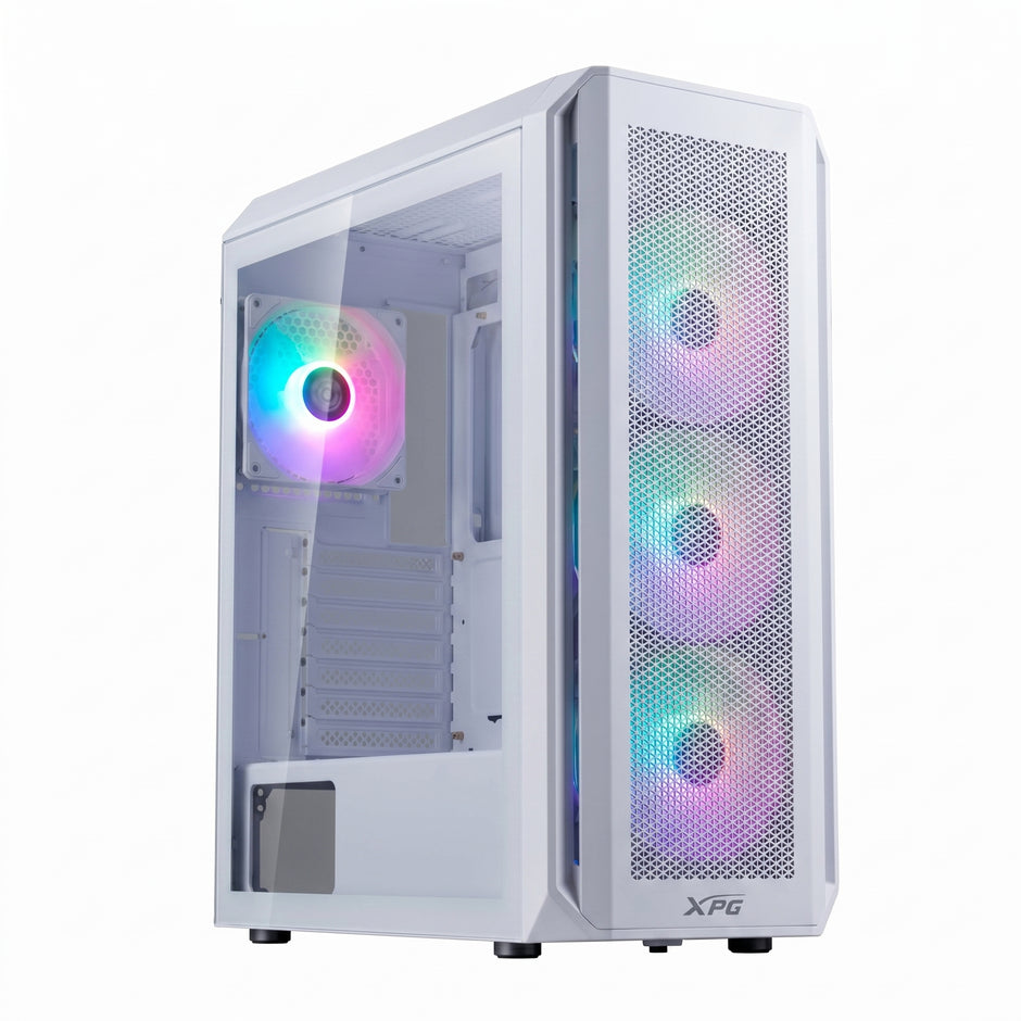 Gabinete PC Gamer XPG Valor Air Plus ATX RGB 4 Fans ARGB Compatible con ATX, Micro-ATX, ITX - Blanco