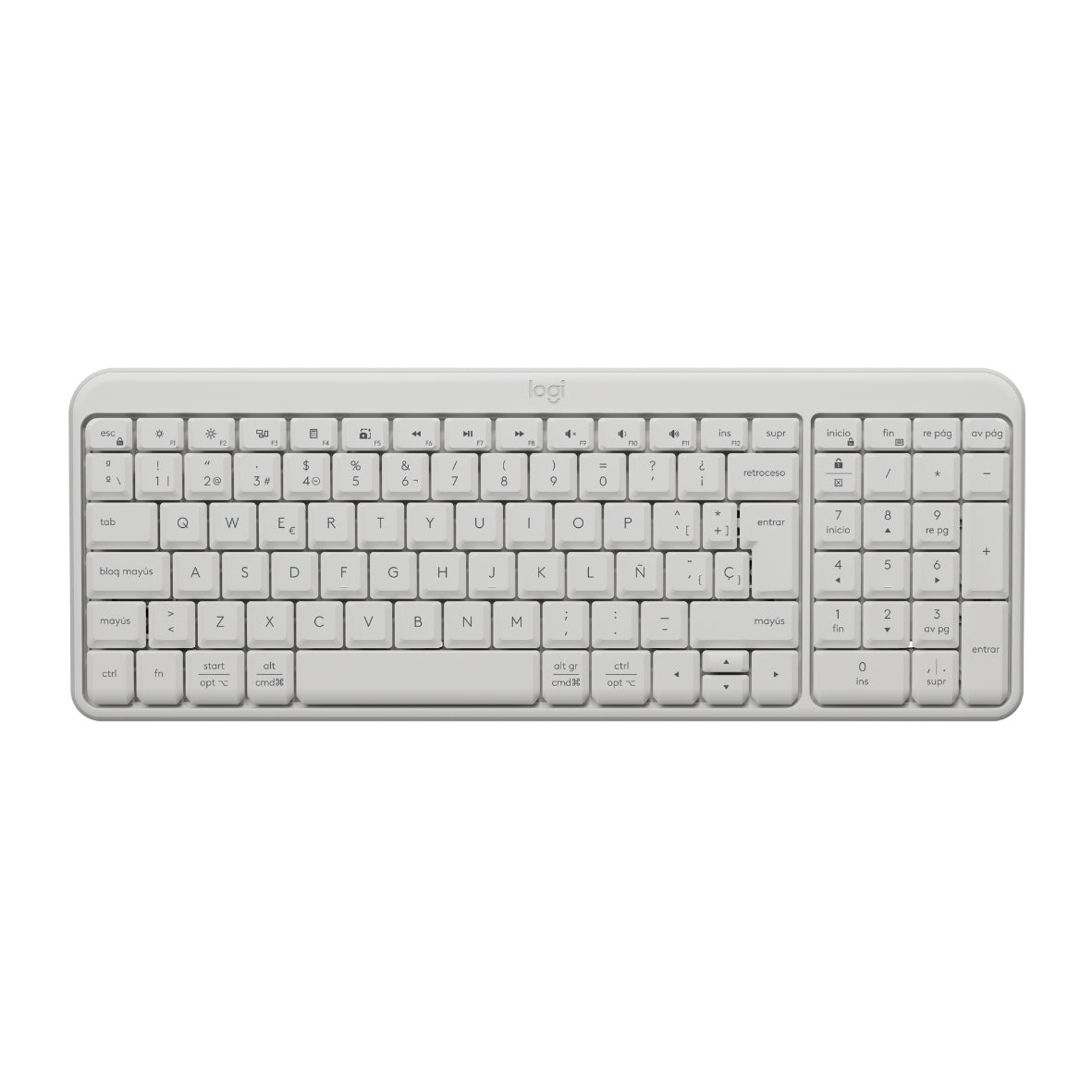 Teclado Bluetooth Inalámbrico Logitech K250 Compacto, Blanco