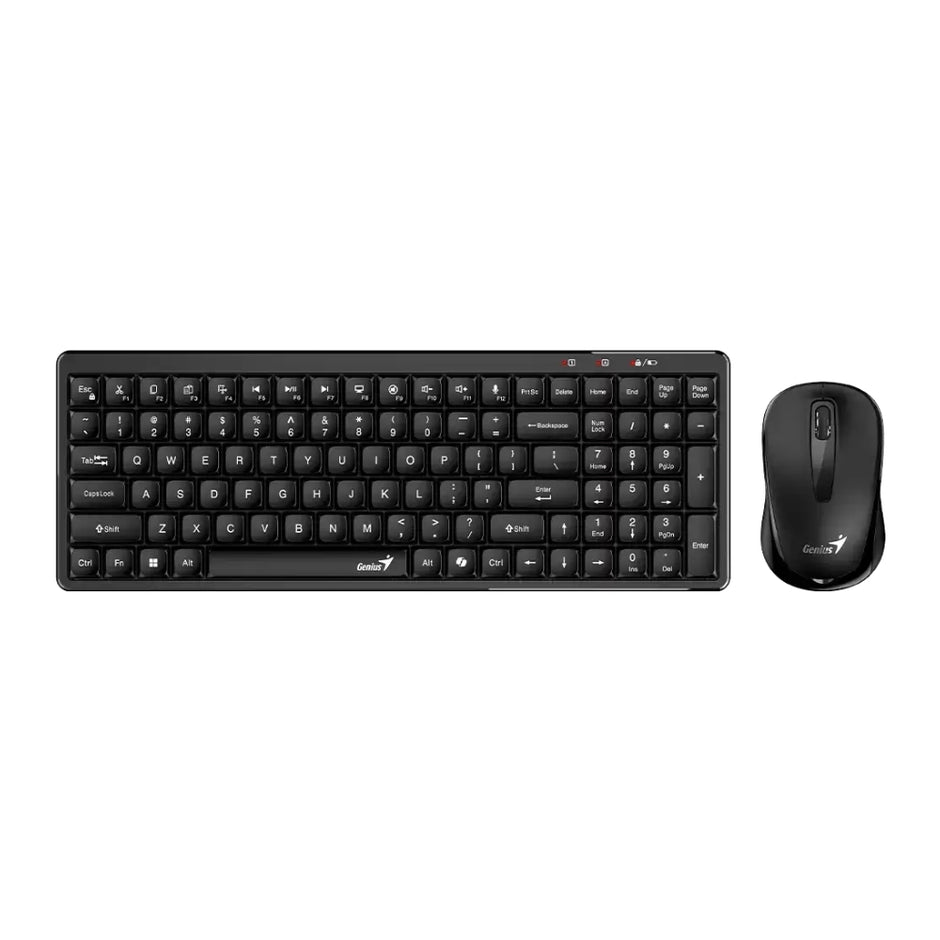Combo Teclado y Mouse Inalámbrico Genius Luxemate Q8100 Negro con Diseño Slim y Conexión USB Negro