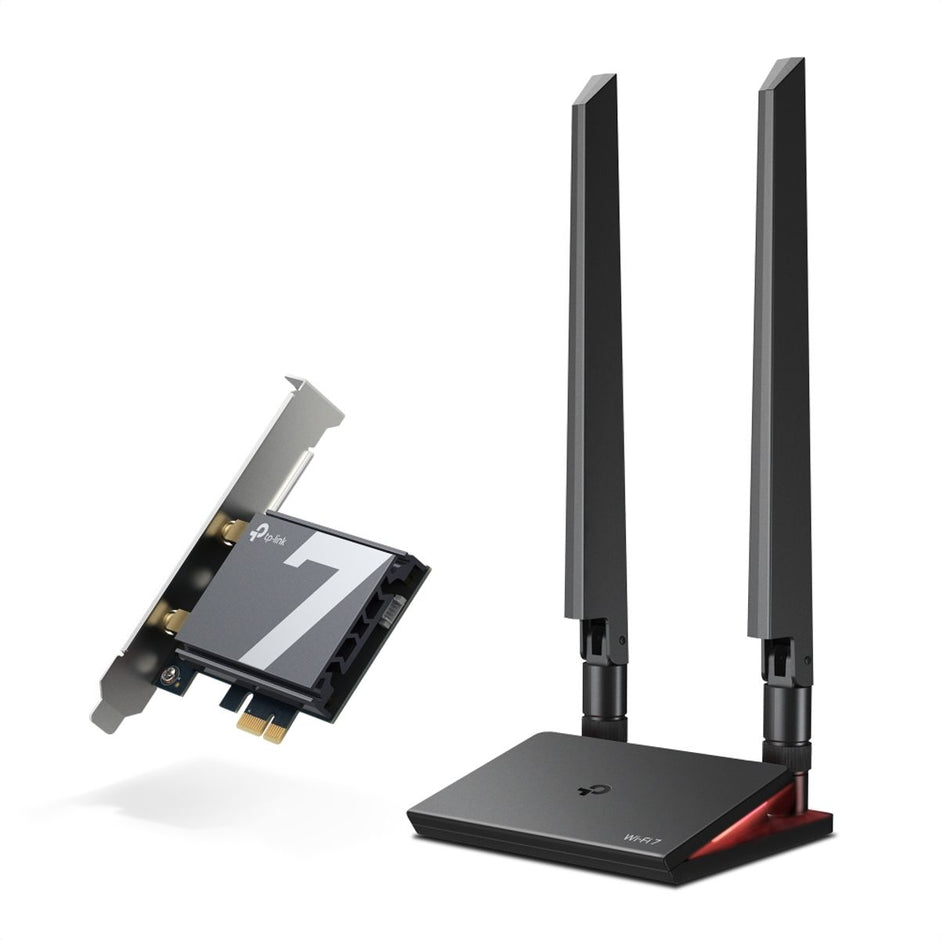 Adaptador Wi-Fi 7 PCIe TP-Link Archer TBE550E BE9300 Triple Banda con Bluetooth 5.4 y Antenas Magnéticas