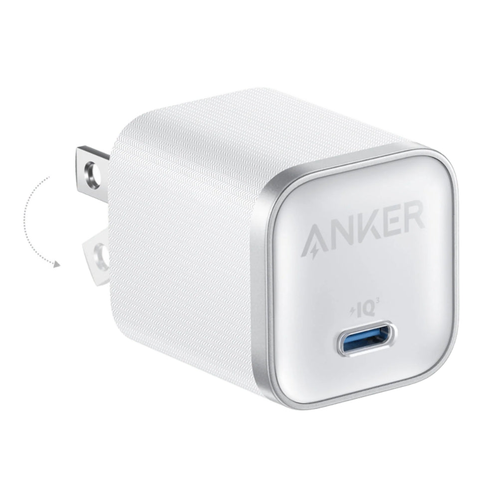 Cargador Anker Nano 45W USB-C GaN Carga Rápida Compacto para iPhone, Android y iPad Blanco