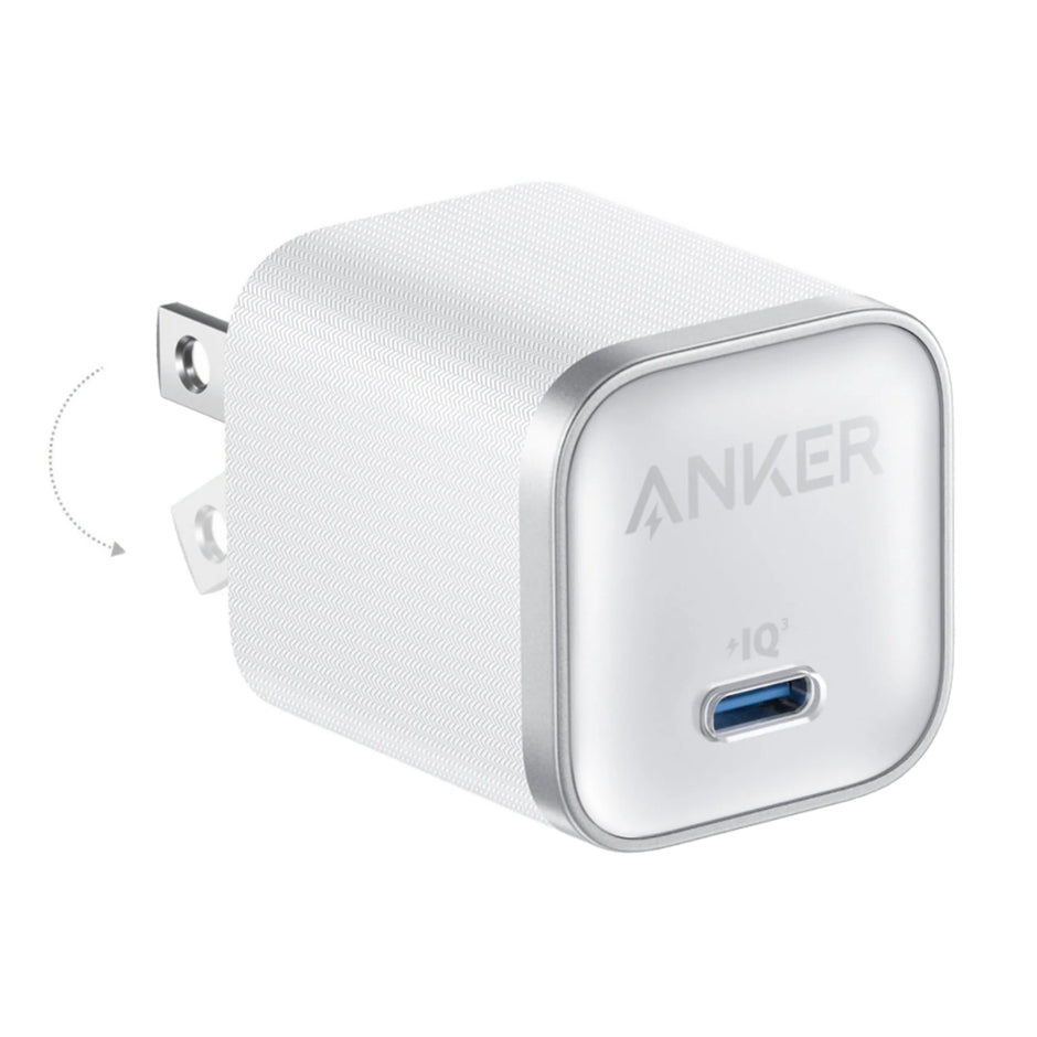 Cargador Anker Nano 45W USB-C GaN Carga Rápida Compacto para iPhone, Android y iPad Blanco