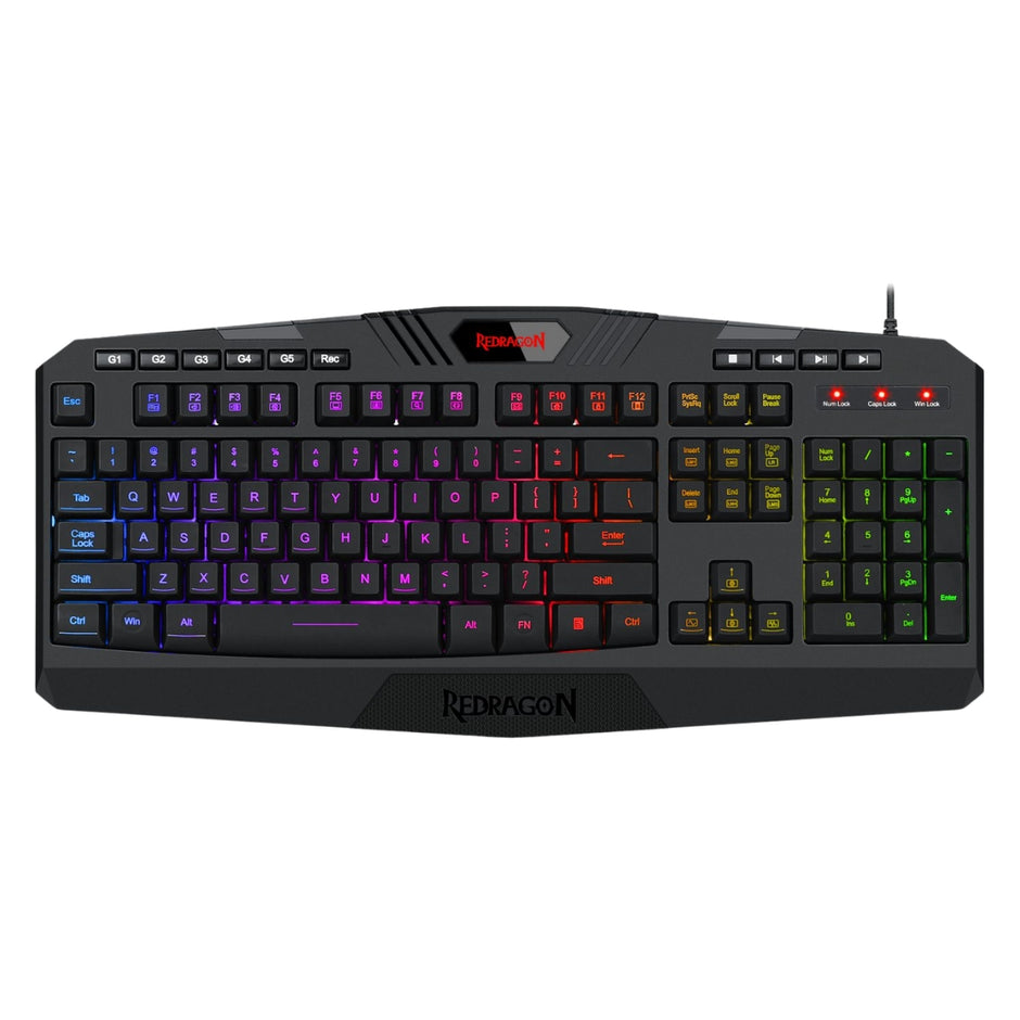 Teclado Gamer Redragon K503 Harpe RGB Retroiluminado 104 Teclas Antighosting Multimedia