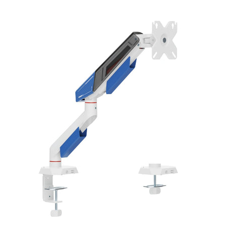 Soporte Monitor Gaming 17-40" TECHGO SPMG-1101 - Brazo Mecánico Ajustable Altura e Inclinación - Blanco/Azul