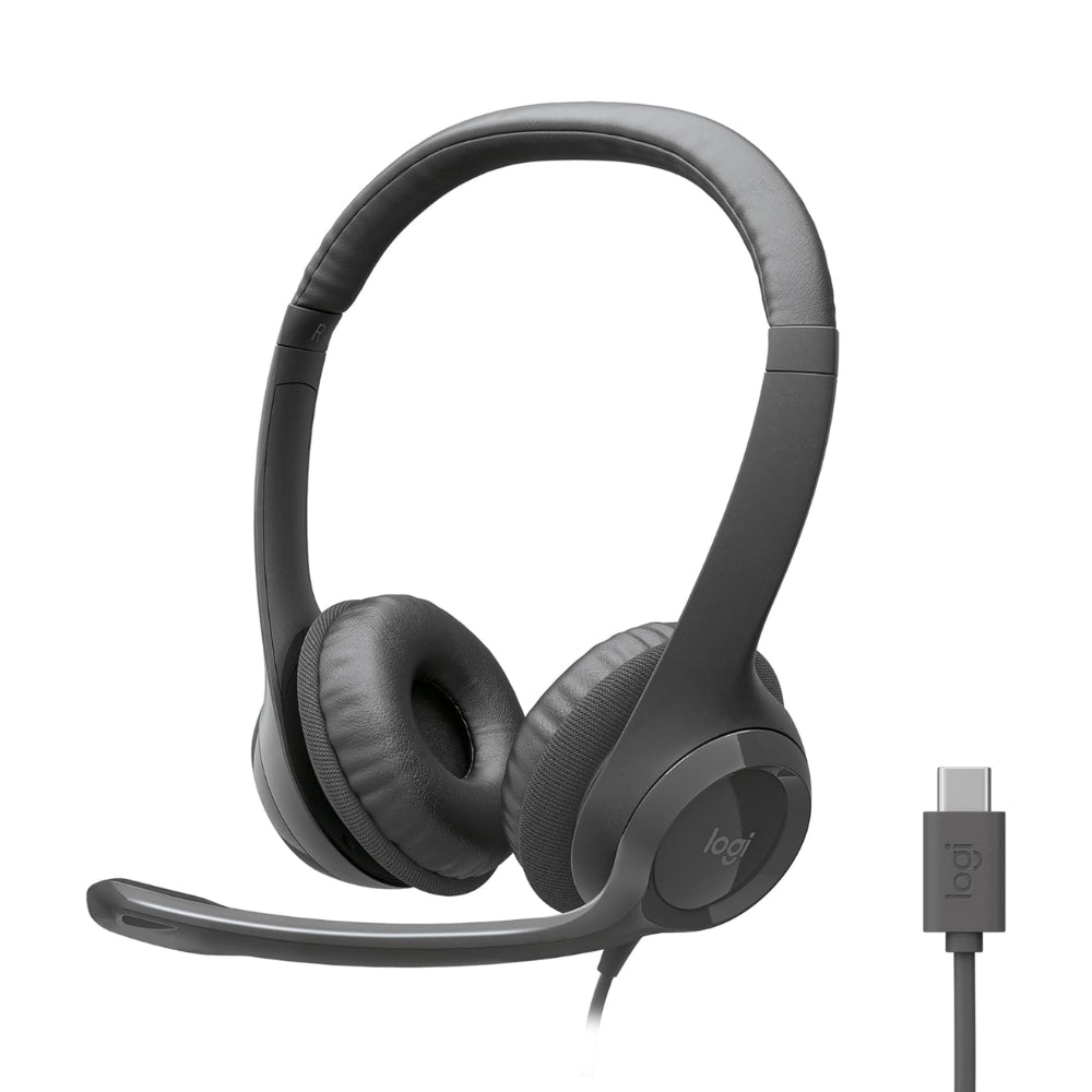 Audífonos Diadema USB-C Logitech H390 Micrófono Supresión de Ruido Audio Digital Control Mute - Negro