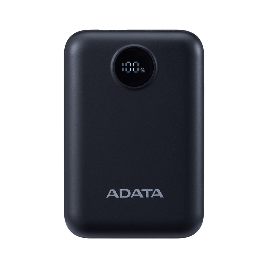 Power Bank Adata C100 Patalla Digital 10000mah 20W USB-C/USB-A y Carga Rápida QC/PD - Negro