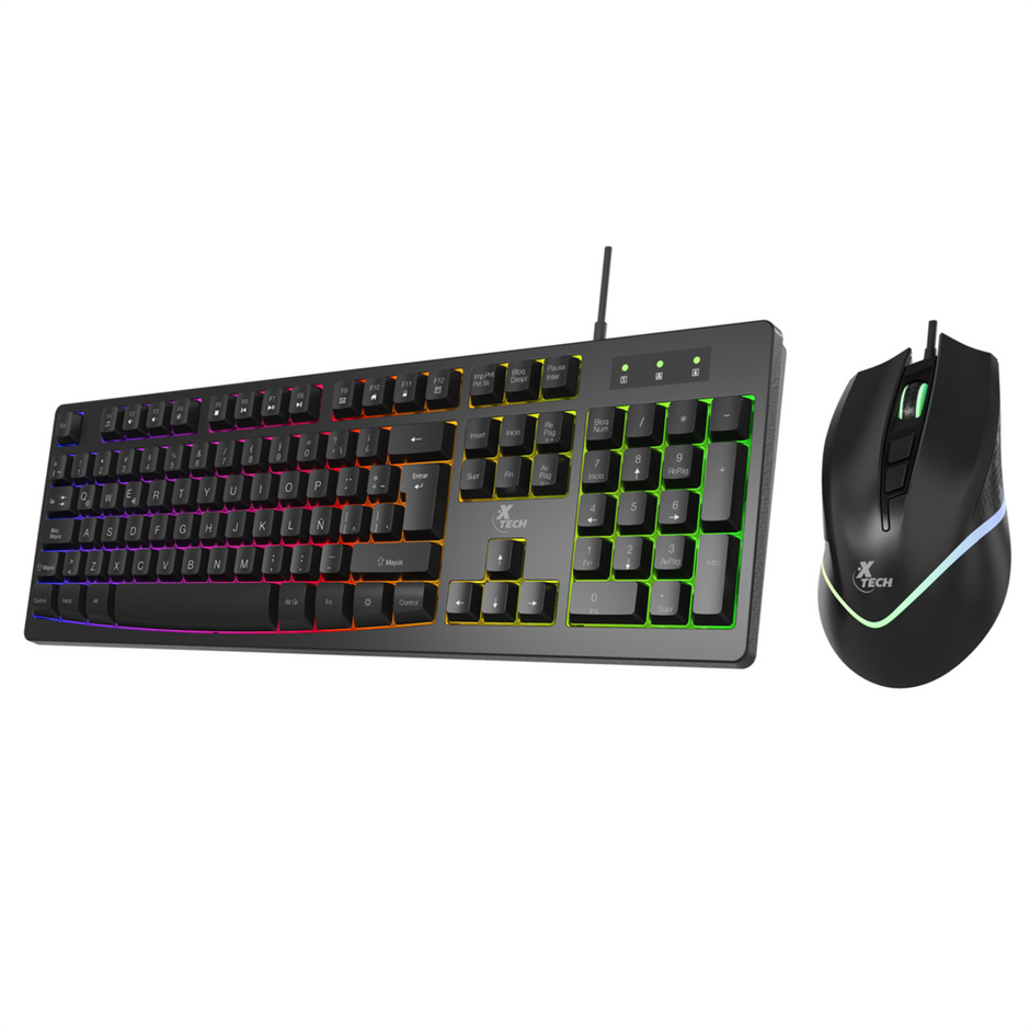 Xtech XTK-531S Combo Gamer Teclado y Mouse USB con Retroiluminación LED y 6400 DPI