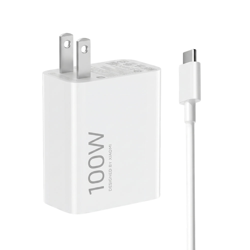 Combo Xiaomi Turbo Cargador 100W + Cable 1M USB a USB-C / 100% Original - Blanco