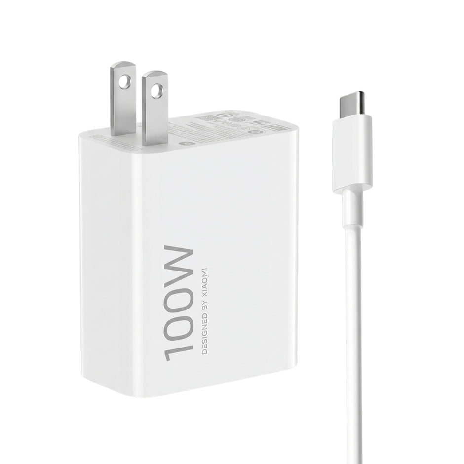 Combo Xiaomi Turbo Cargador 100W + Cable 1M USB a USB-C / 100% Original - Blanco