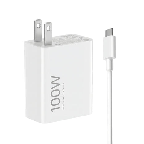 Combo Xiaomi Turbo Cargador 100W + Cable 1M USB a USB-C / 100% Original - Blanco