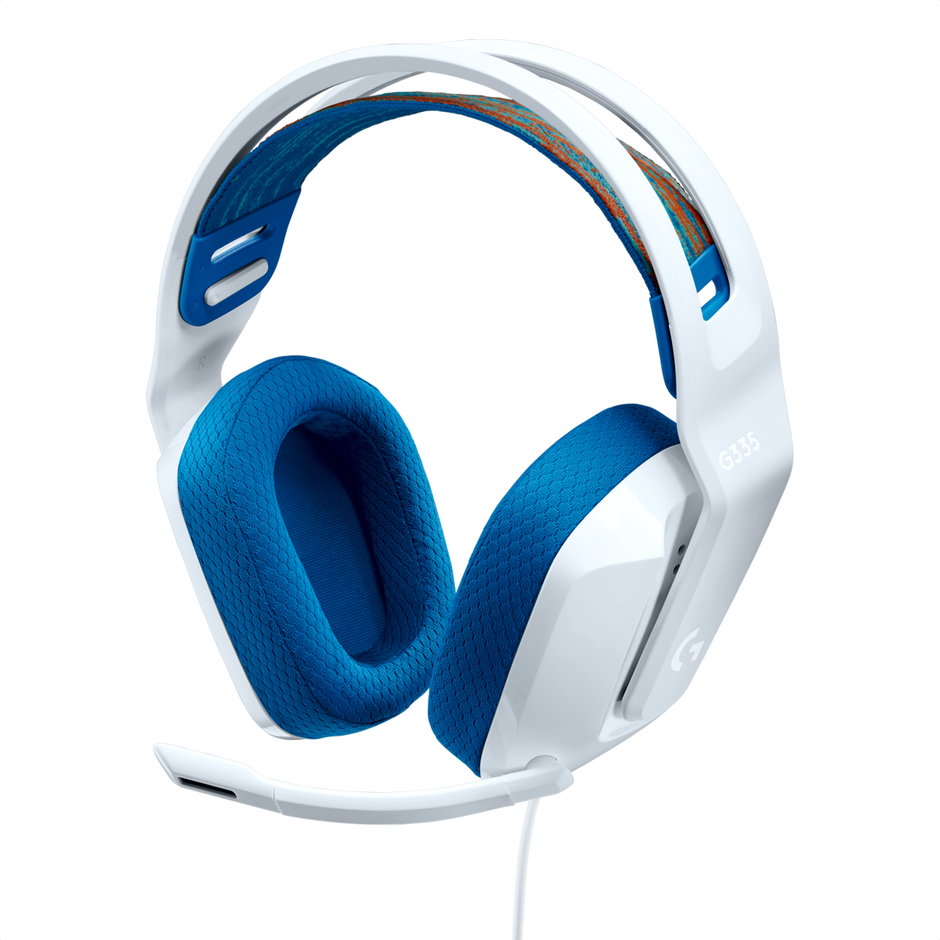 Diadema Gamer Alámbrica Logitech G335 Micrófono Flip to Mute Plug 3.5mm PC PS5 Xbox Switch - Blanco