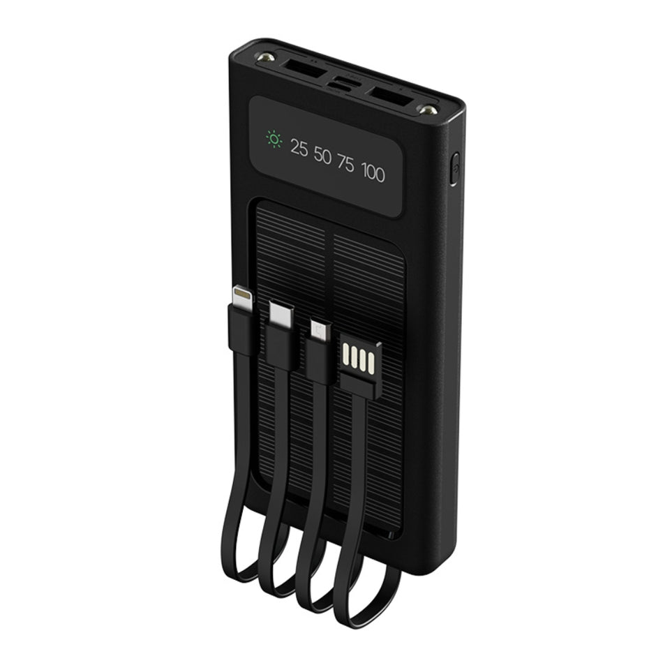 Power Bank con Carga Solar Xtech XPB-100 10000 mAh Linterna Led 4 Cargadores