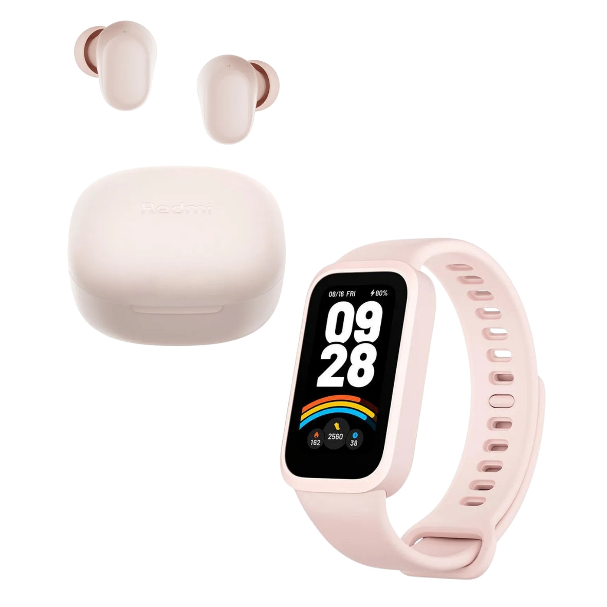 Combo Xiaomi Pulsera Inteligente Smart Band 9 Active + Buds 6 Play Rosa