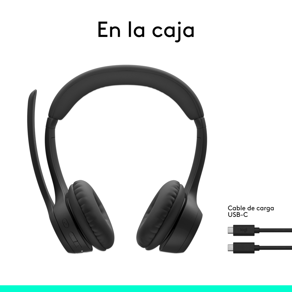 Diadema Profesional Bluetooth, Logitech Zone 300, Con Micrófono, Negro