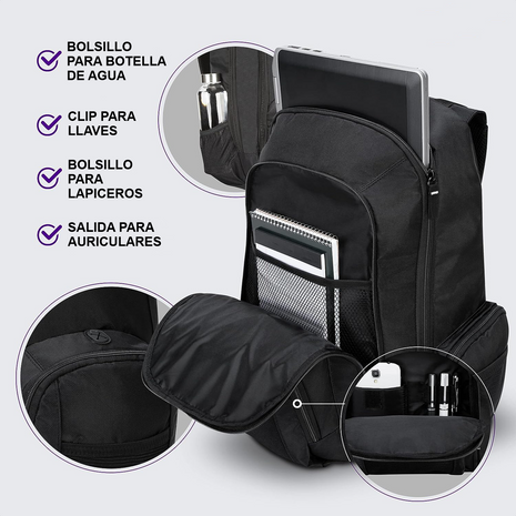 Morral para Portátil Targus Groove CVR617 Hasta 17" Acolchado con Bolsillos Organizadores - Negro