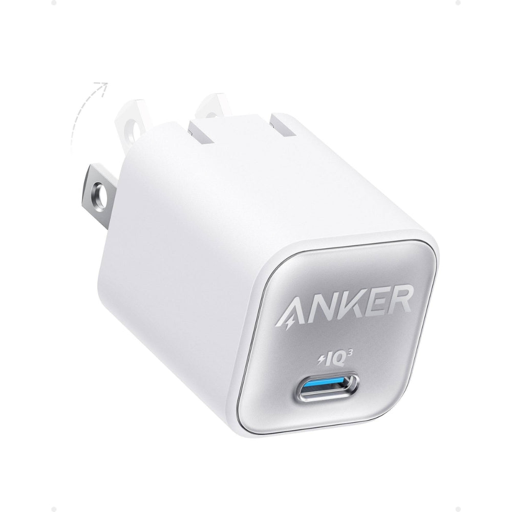 Cargador Anker Nano 3, Carga Rapida De 30W, Puerto USB-C, Blanco